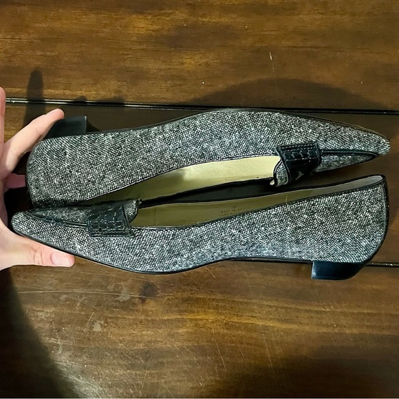 Talbots Tweed Croc-Trim Block Heel Loafers | Size 9B - Picture 3 of 8